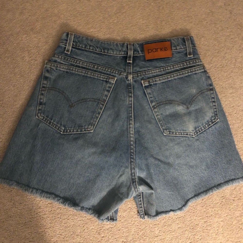 Parke denim crossover shorts size L